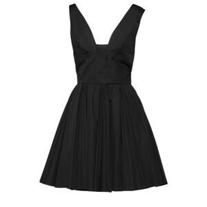 GIOVANNI BEDIN Flare Mini Dress IT42 US6 Medium Pleated Made in Italy NWT $1451